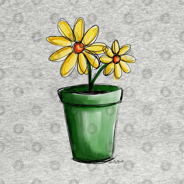 Yellow Potted Flowers by loeye